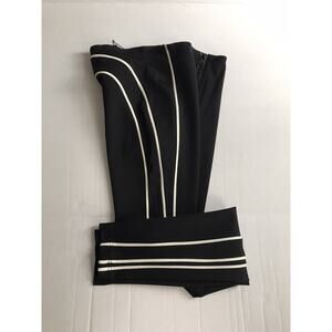 ALEXANDER WANG Black LEGGINGS w/ White STRIPES Size 2 New NWT 2